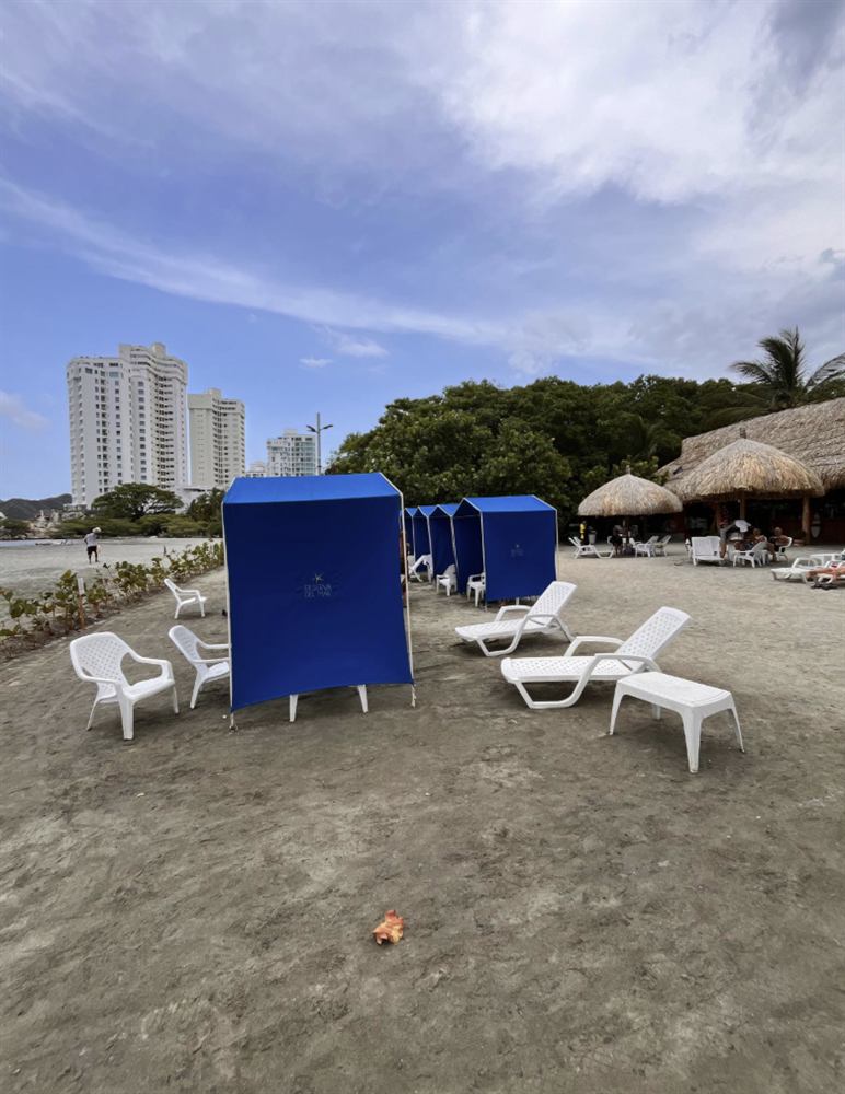 Carpas privadas en la playa